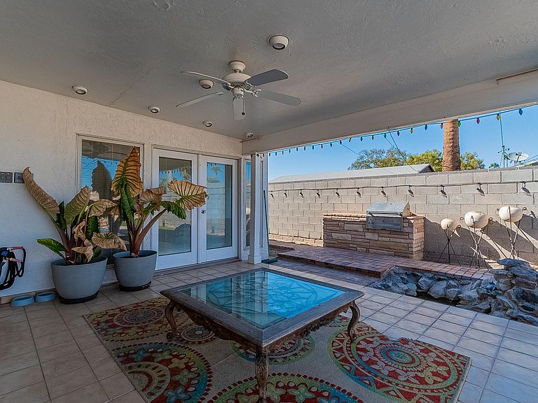 Covered patio seating