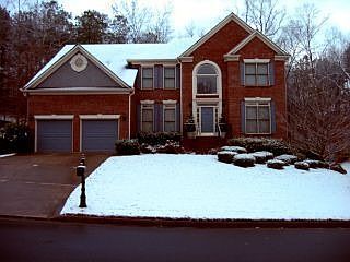 Snow in the winter time.