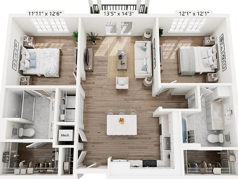B1 floor plan The Water Tower District at Schilling Farms