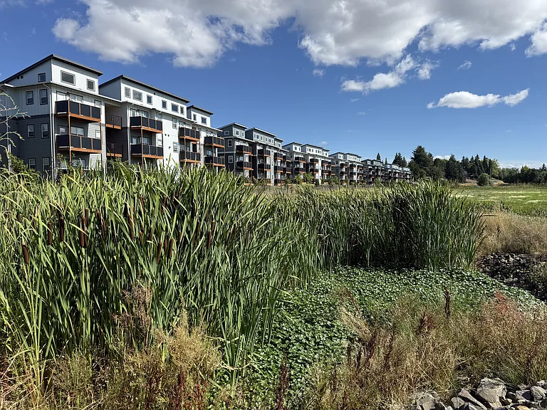 Verda Crossing | View of Verda Crossing from Claggett Creek Park