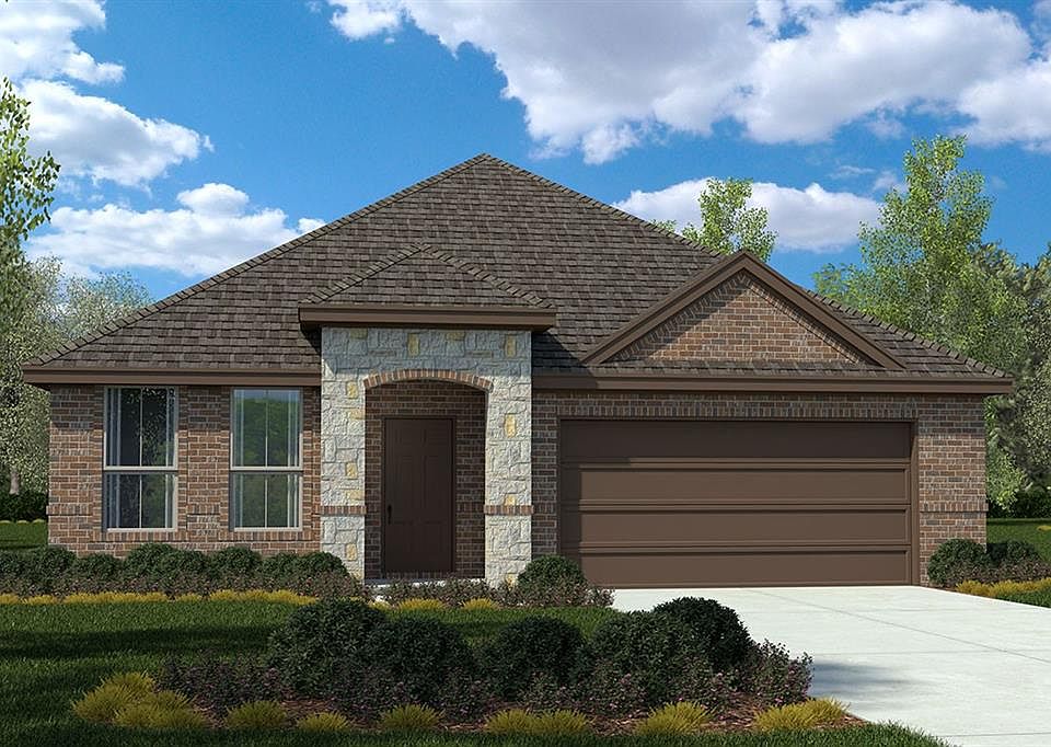D.R. Horton's Los Alamo Floorplan Elevation F. All photos shown here may not depict the specified home & features included are for illustration purposes only