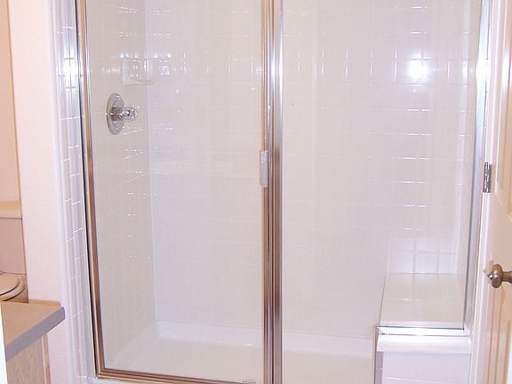 Glass enclosed Shower in Master