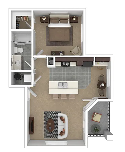 Floor plan 1 Bedroom 1 Bath