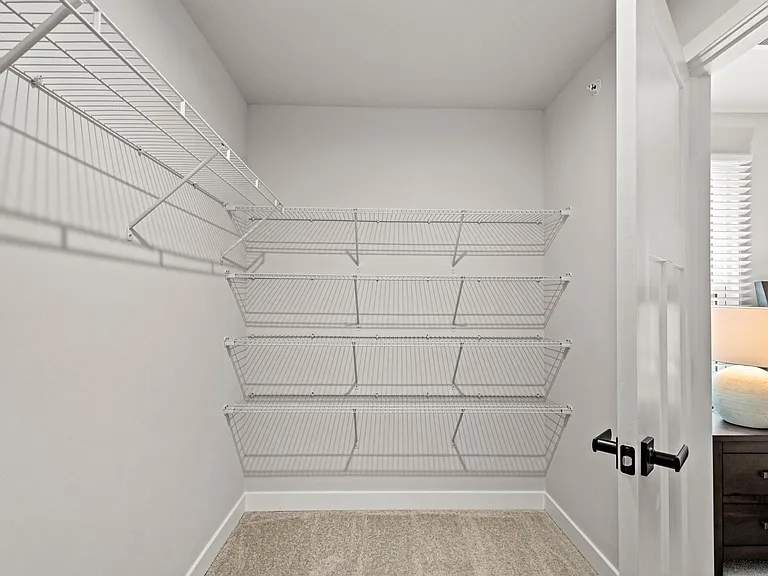 Larger of two main closets with plenty of shelves