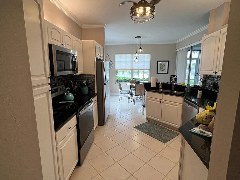 Kitchen facing dinette and lake view