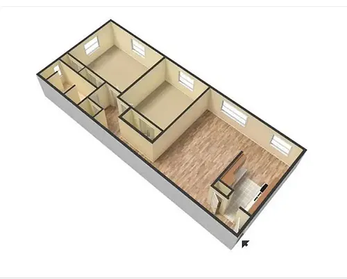 Floor plan 2 Bedroom With Heat Incl