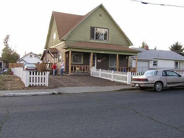 house is now primered white and gray