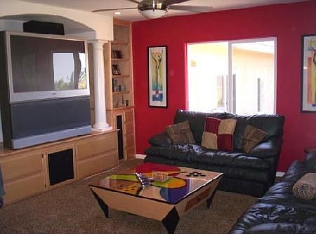 Den with built in entertainment nook 