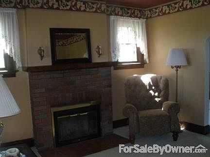 Wood burning fireplace