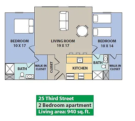 Floor plan 2-Bedroom Ensuite-Style