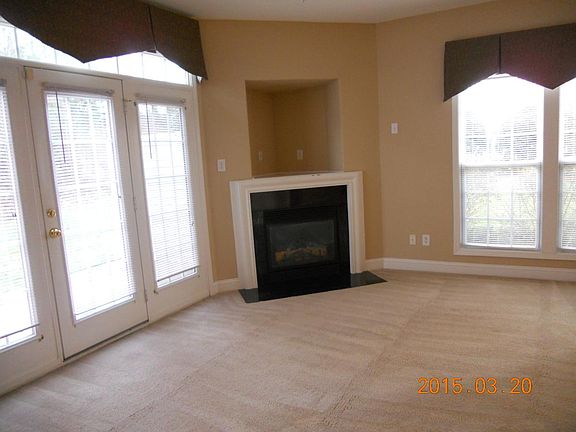 Fireplace and patio doors