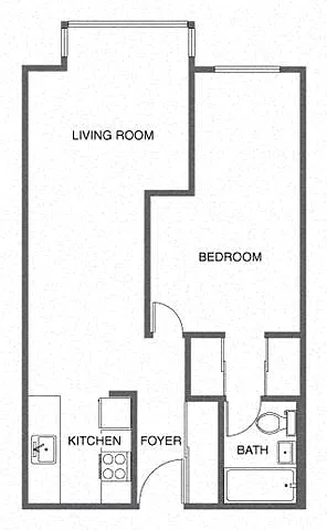 Floor plan 1 Bed, 1 Bath