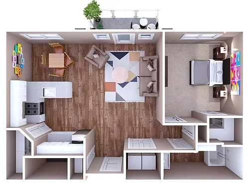 Floor plan Primrose2 1x1