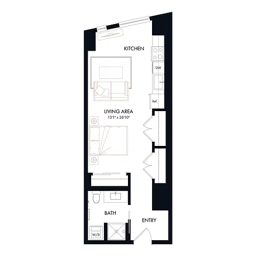Floor plan S3 | Studio | 1 Bath
