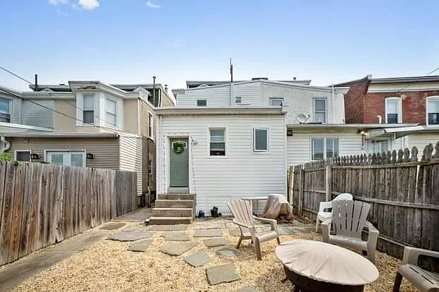 This is the shared yard, the back door only accesses the first floor unit. The community garden is across the street in the rear and street parking is permit only so easier to get a spot near the house