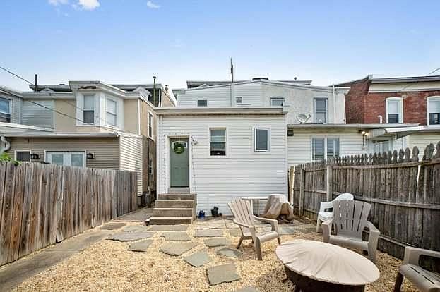 This is the shared yard, the back door only accesses the first floor unit. The community garden is across the street in the rear and street parking is permit only so easier to get a spot near the house