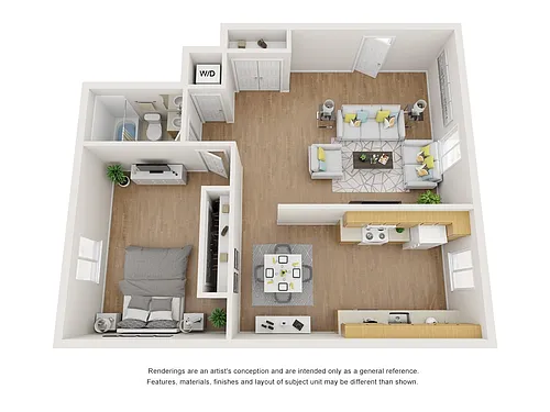 Floor plan 1 Bedroom 1 Bath