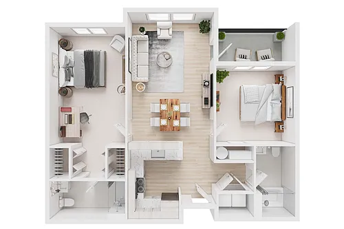 Floor plan 2 Bedroom 2 Bath
