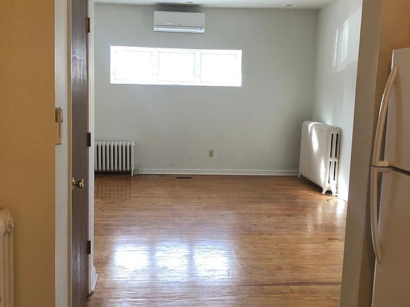 Looking from the kitchen into the bedroom area; large closet on the left.