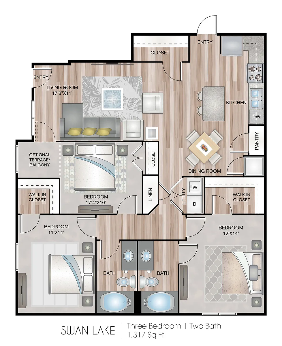 Floor plan Swan Lake with Garage