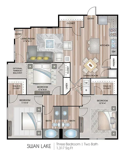 Floor plan Swan Lake with Garage