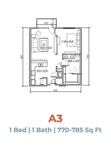 Floor plan 1X1