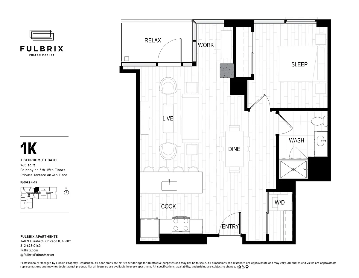 Floor plan 1K
