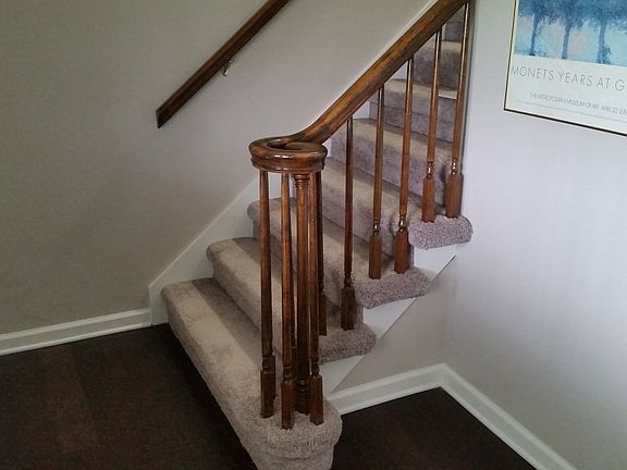 Plush carpeted staircase