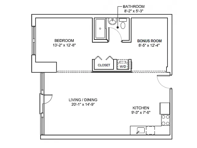 Floor plan One Bedroom Mezzo Modern