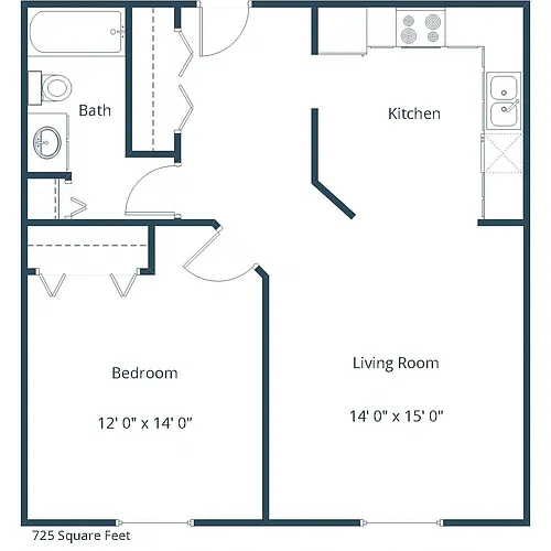 Floor plan One Bedroom 11A