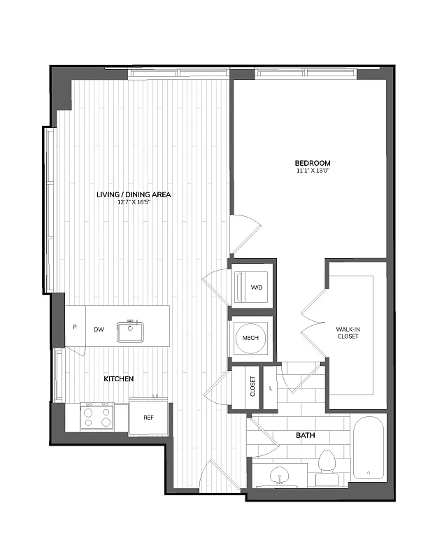 Floor plan 1 Bed/1 Bath-04B