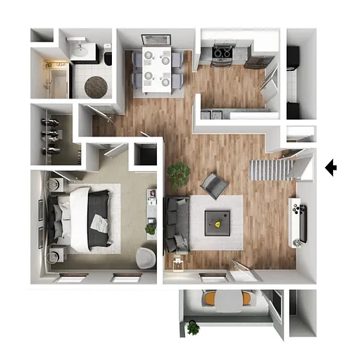 Floor plan 1 X 1