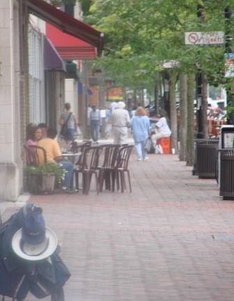 Cafe set ups next to the building
