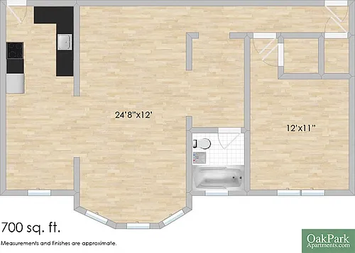 Floor plan 303 N. Oak Park A & 311 N. Oak Park D