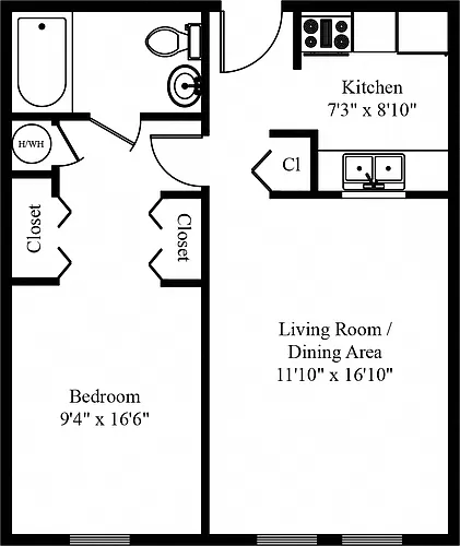 Floor plan 1 BD