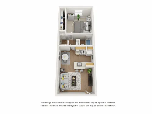 Floor plan 1 Bed 1 Bath A
