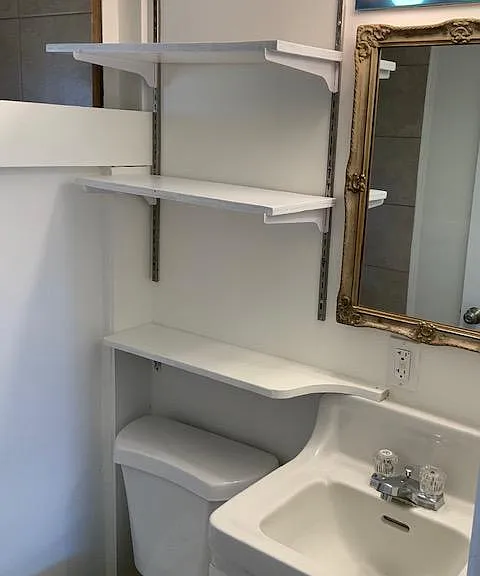 bathroom shelving