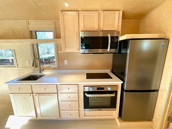 Great Kitchen with Stone Countertop + Induction Cooktop + Oven + Tall Fridge/Freezer