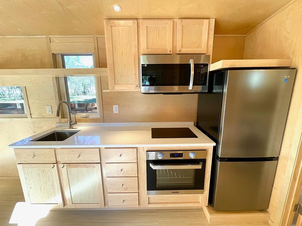 Great Kitchen with Stone Countertop + Induction Cooktop + Oven + Tall Fridge/Freezer
