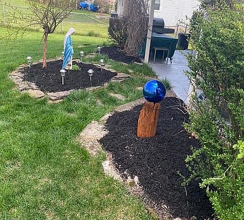 Back yard flower gardens