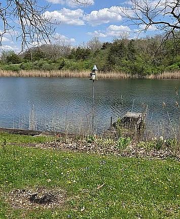 View of lake from backyard