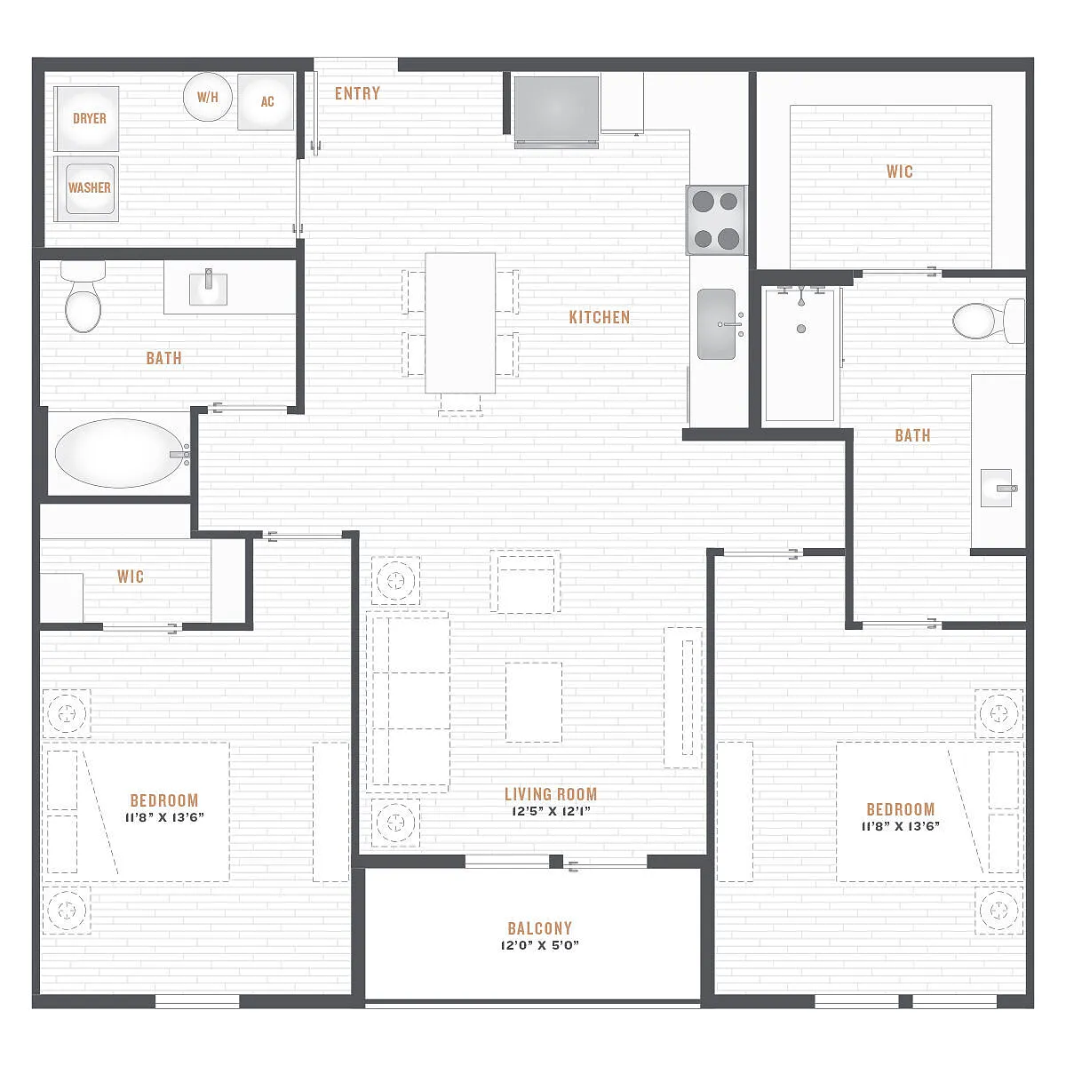Floor plan B1 - 2X2