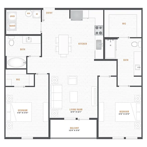 Floor plan B1 - 2X2