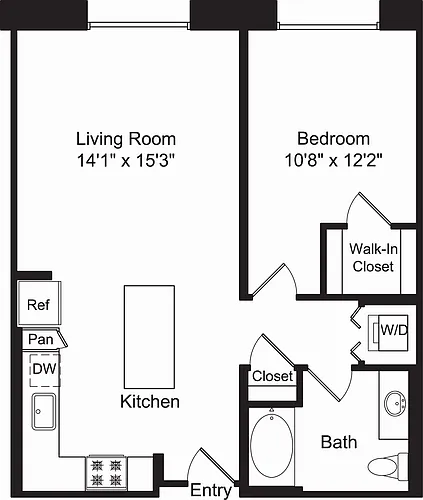 Floor plan One Bed A4 No Patio