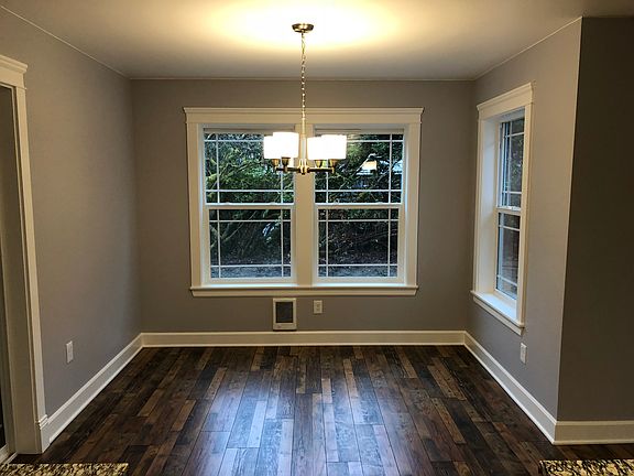 Dining area with windows 
