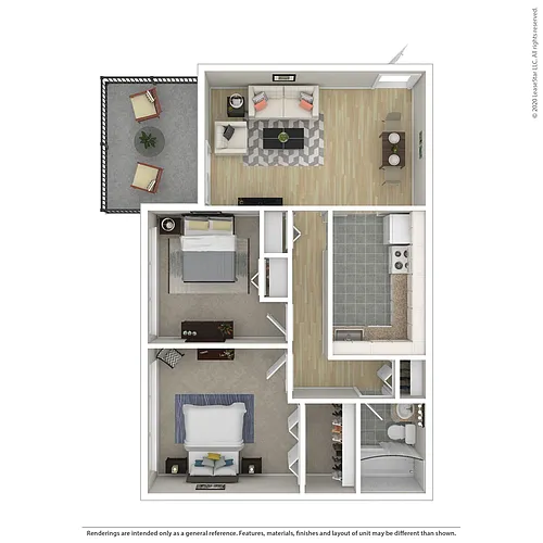 Floor plan Two Bedroom HP