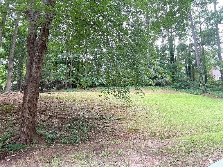 large and private backyard