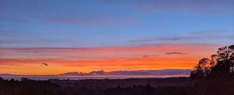 Colorful sunset from deck