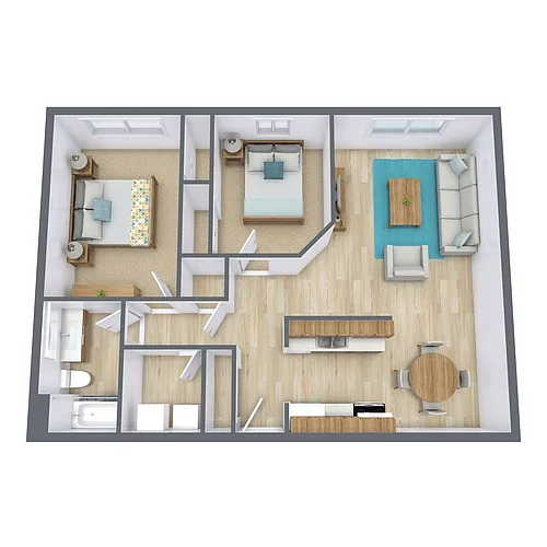 Floor plan Two Bedroom 21A
