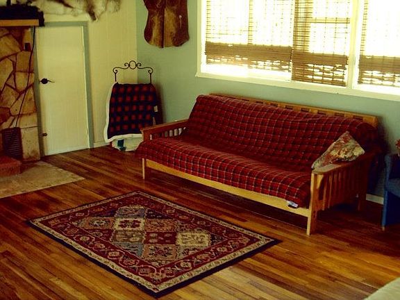 Living room with oak floor